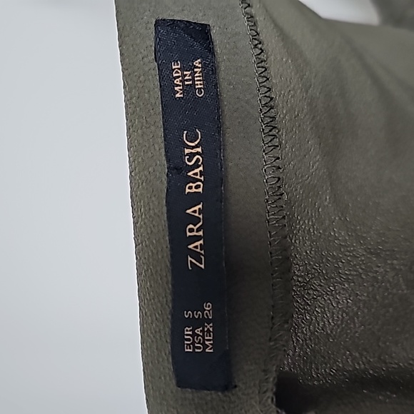 Zara Basic Army Green Romper, Size S - Picture 3 of 5